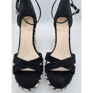 circus by sam edelman espadrilles black velvet strappy sz 9.5 Wedge